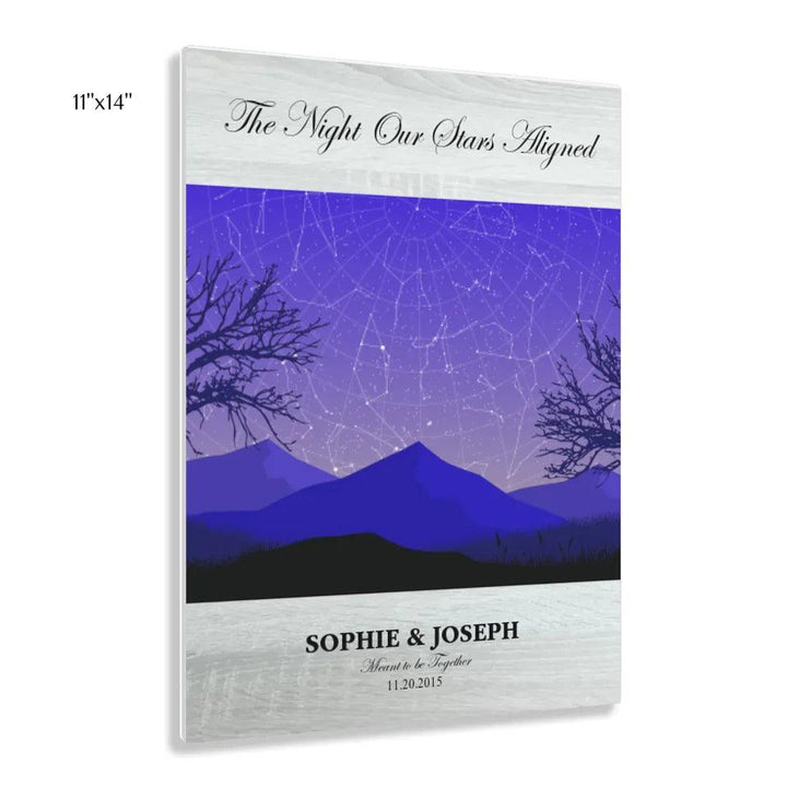 Custom Wall Art - Purple Landscape Star Map - ARTFULANE