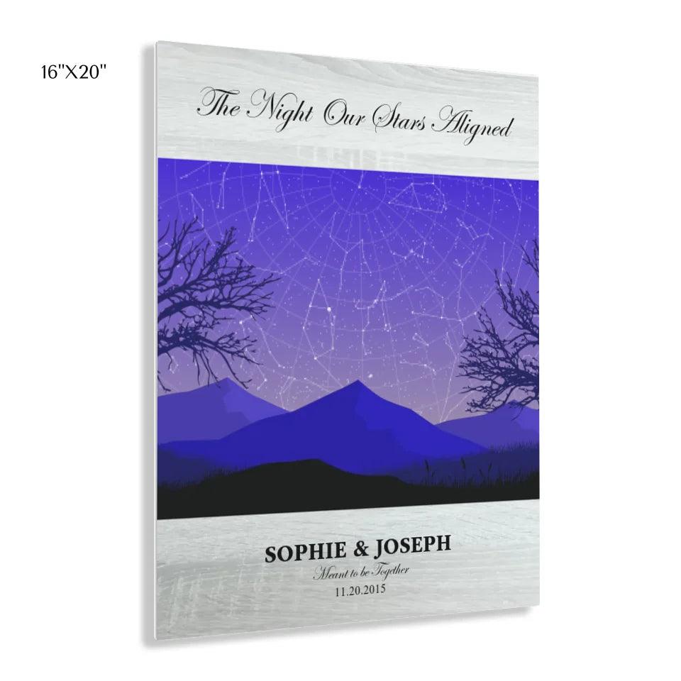 Custom Wall Art - Purple Landscape Star Map - ARTFULANE
