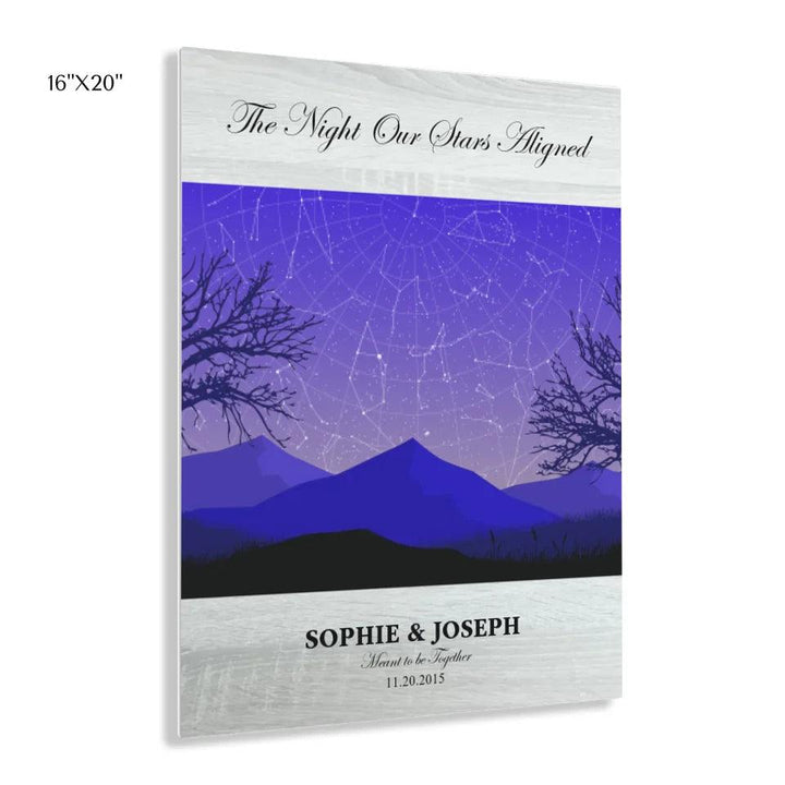 Custom Wall Art - Purple Landscape Star Map - ARTFULANE
