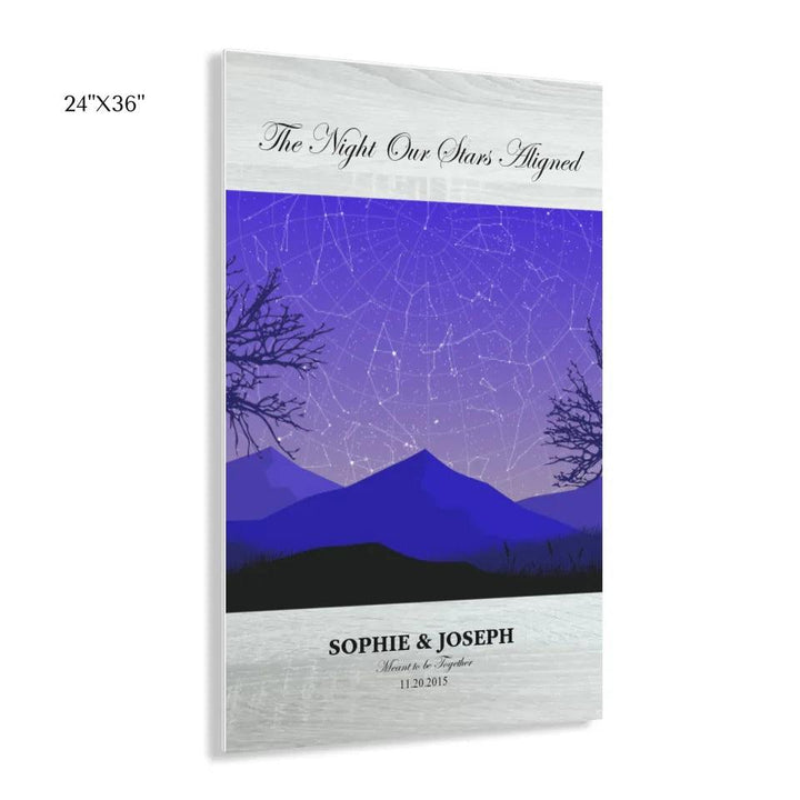 Custom Wall Art - Purple Landscape Star Map - ARTFULANE