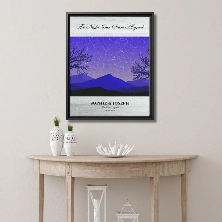 Custom Wall Art - Purple Landscape Star Map - ARTFULANE