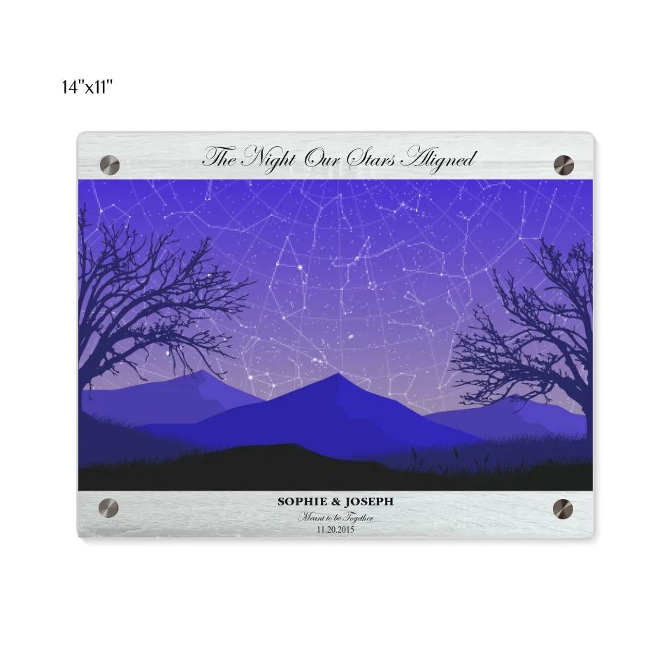Custom Wall Art - Purple Landscape Star Map - ARTFULANE