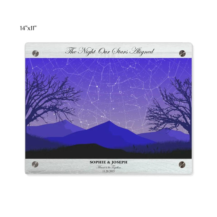 Custom Wall Art - Purple Landscape Star Map - ARTFULANE
