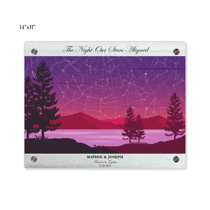 Custom Wall Art - Purple Landscape Star Map - ARTFULANE