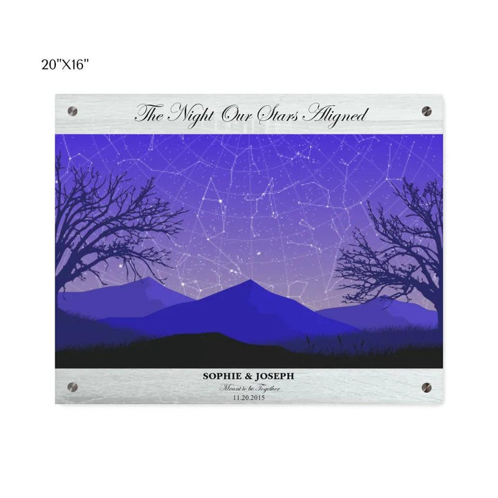 Custom Wall Art - Purple Landscape Star Map - ARTFULANE