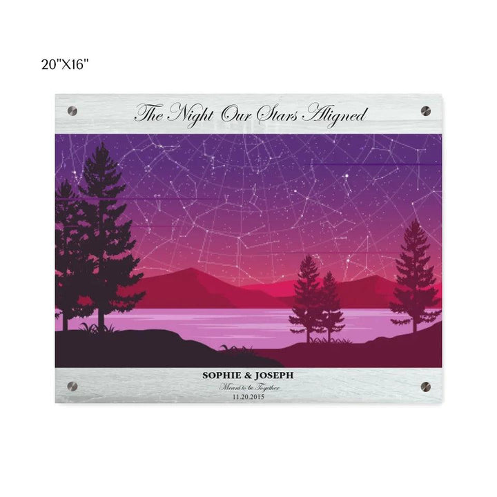 Custom Wall Art - Purple Landscape Star Map - ARTFULANE