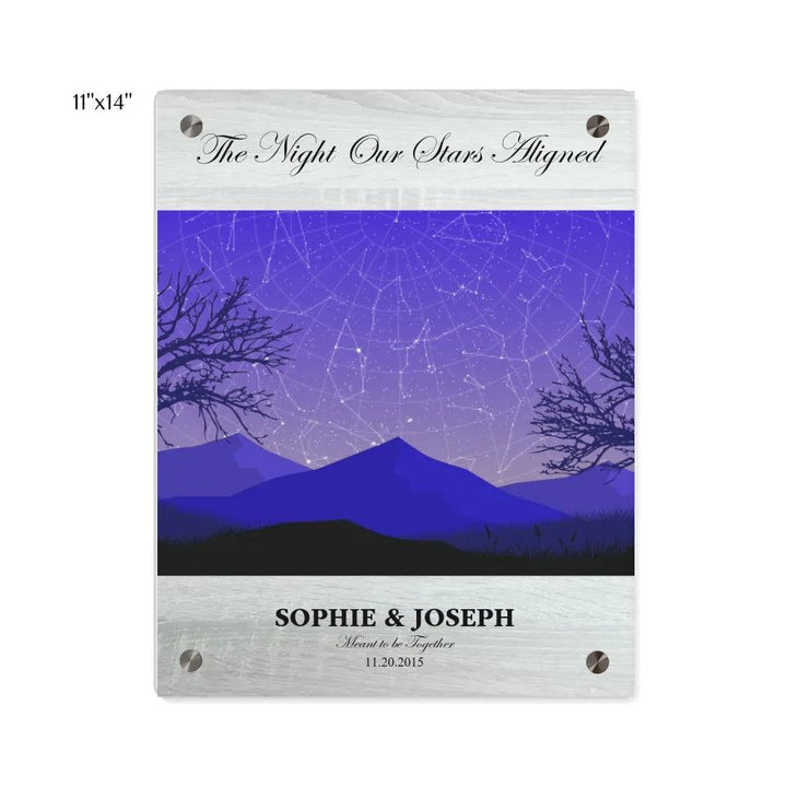 Custom Wall Art - Purple Landscape Star Map - ARTFULANE