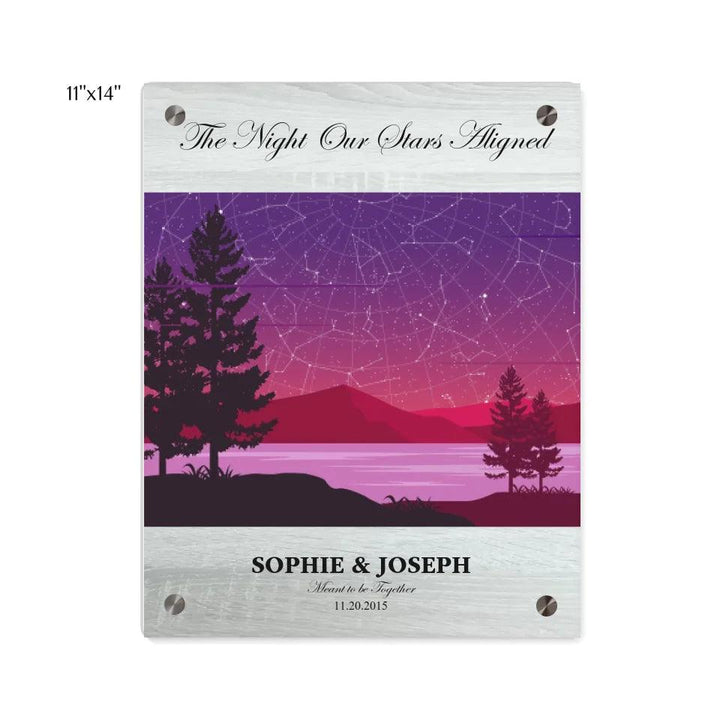 Custom Wall Art - Purple Landscape Star Map - ARTFULANE