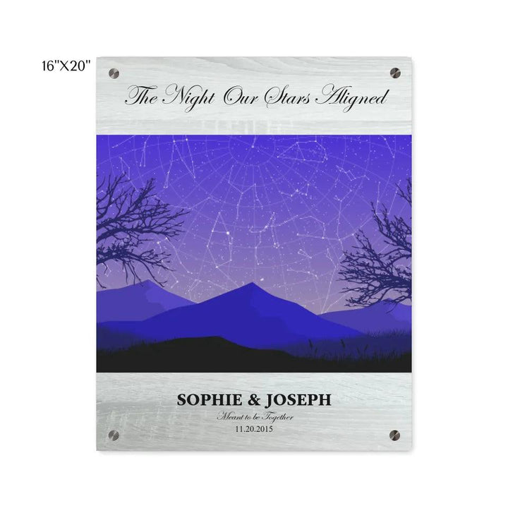 Custom Wall Art - Purple Landscape Star Map - ARTFULANE