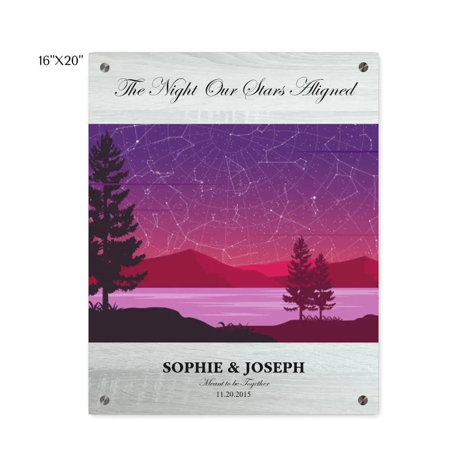 Custom Wall Art - Purple Landscape Star Map - ARTFULANE