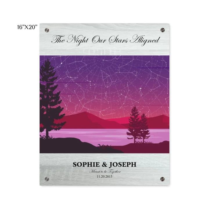 Custom Wall Art - Purple Landscape Star Map - ARTFULANE