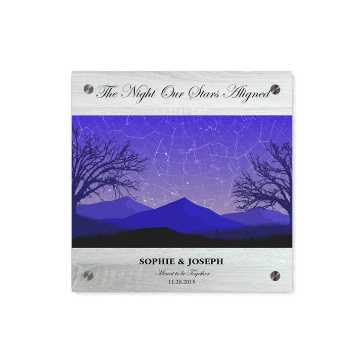 Custom Wall Art - Purple Landscape Star Map - ARTFULANE