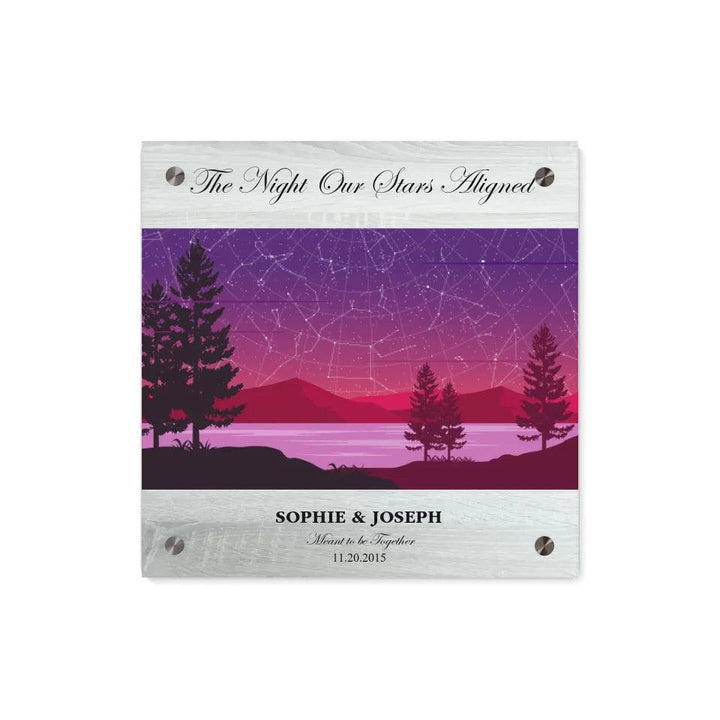Custom Wall Art - Purple Landscape Star Map - ARTFULANE