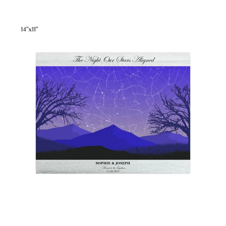 Custom Wall Art - Purple Landscape Star Map - ARTFULANE