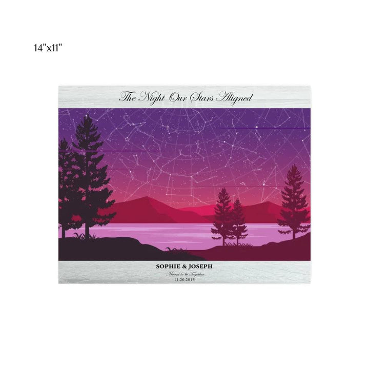 Custom Wall Art - Purple Landscape Star Map - ARTFULANE
