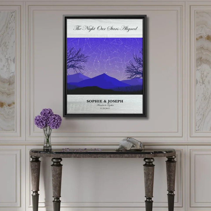 Custom Wall Art - Purple Landscape Star Map - ARTFULANE