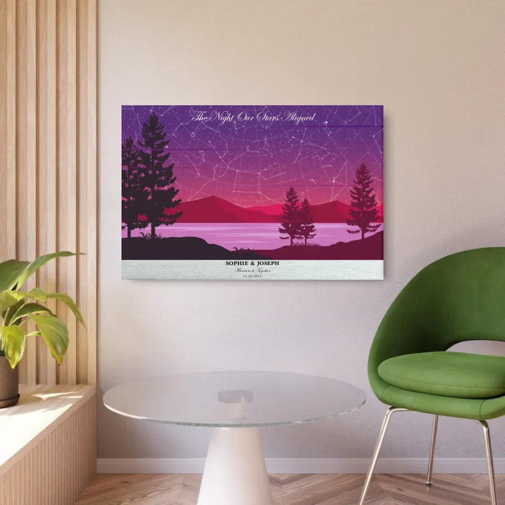 Custom Wall Art - Purple Landscape Star Map - ARTFULANE