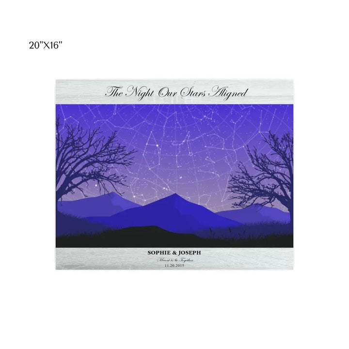 Custom Wall Art - Purple Landscape Star Map - ARTFULANE