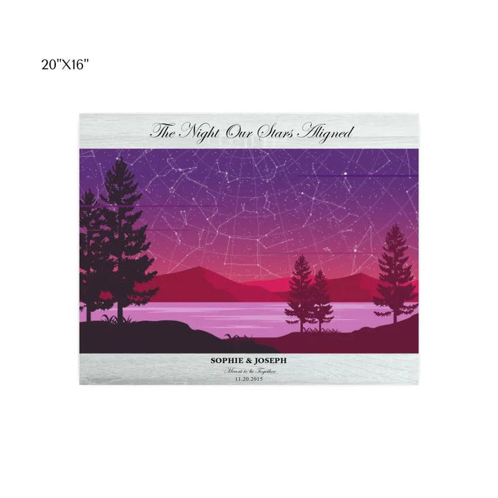 Custom Wall Art - Purple Landscape Star Map - ARTFULANE