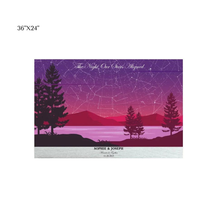 Custom Wall Art - Purple Landscape Star Map - ARTFULANE