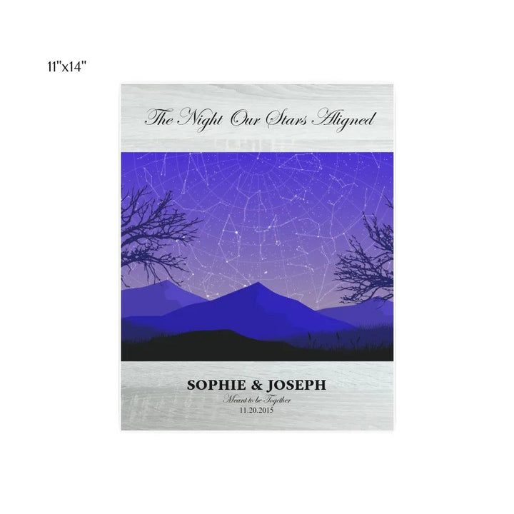 Custom Wall Art - Purple Landscape Star Map - ARTFULANE