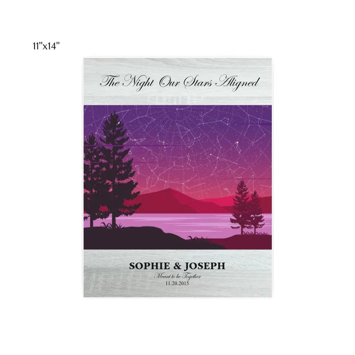 Custom Wall Art - Purple Landscape Star Map - ARTFULANE