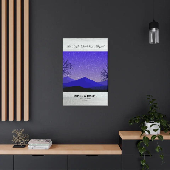 Custom Wall Art - Purple Landscape Star Map - ARTFULANE