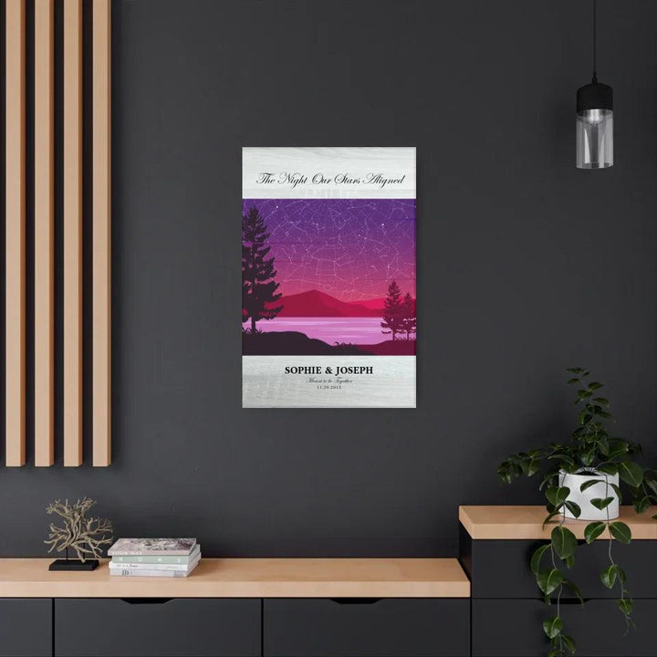 Custom Wall Art - Purple Landscape Star Map - ARTFULANE