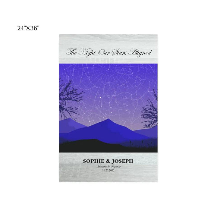 Custom Wall Art - Purple Landscape Star Map - ARTFULANE