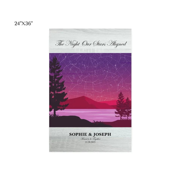 Custom Wall Art - Purple Landscape Star Map - ARTFULANE