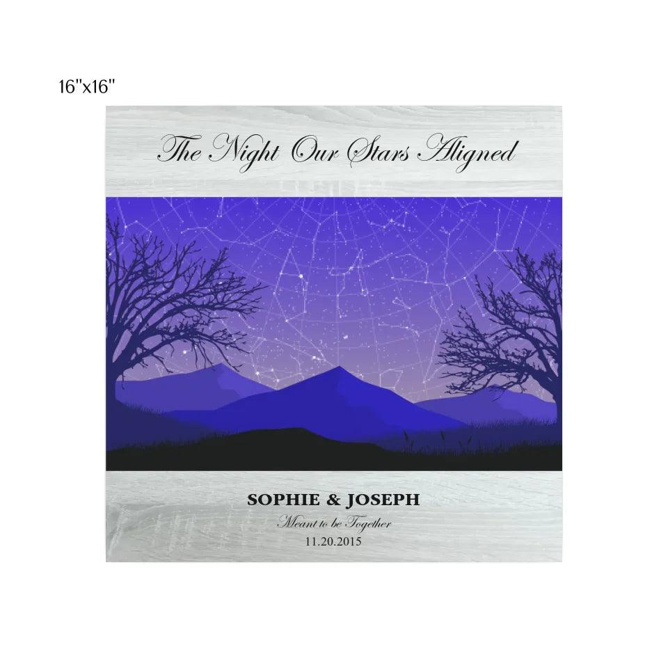Custom Wall Art - Purple Landscape Star Map - ARTFULANE