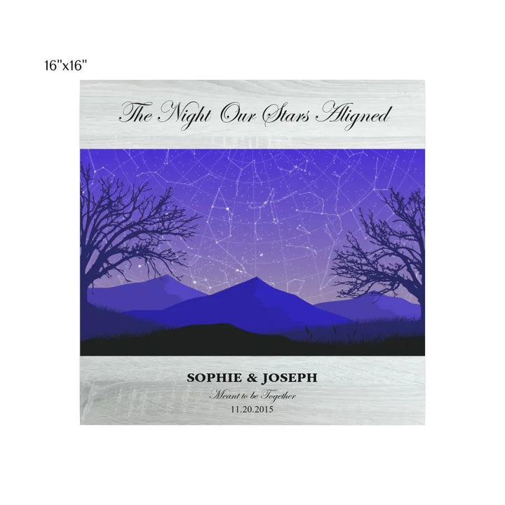 Custom Wall Art - Purple Landscape Star Map - ARTFULANE