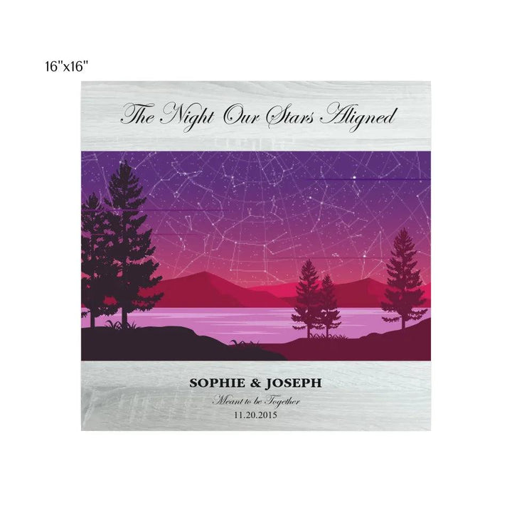 Custom Wall Art - Purple Landscape Star Map - ARTFULANE