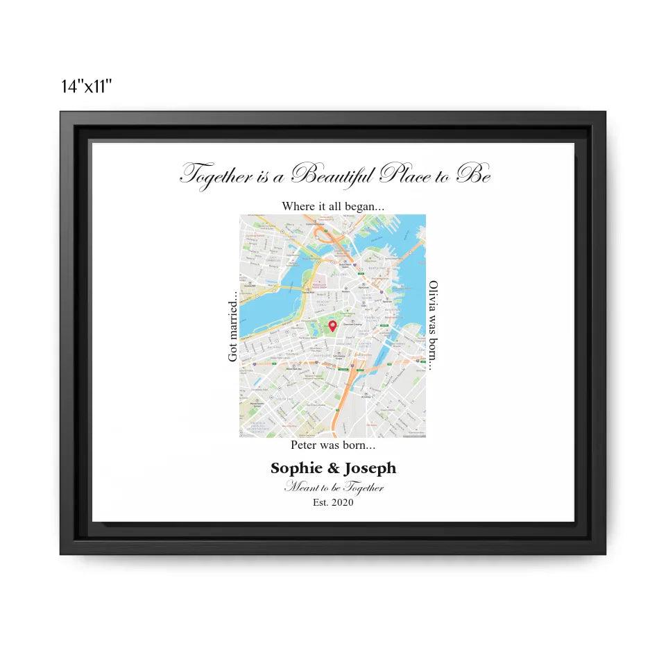 Custom Wall Art - Rectangle Location Map - ARTFULANE