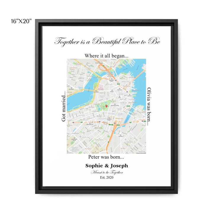 Custom Wall Art - Rectangle Location Map - ARTFULANE