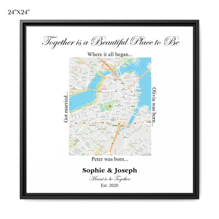 Custom Wall Art - Rectangle Location Map - ARTFULANE