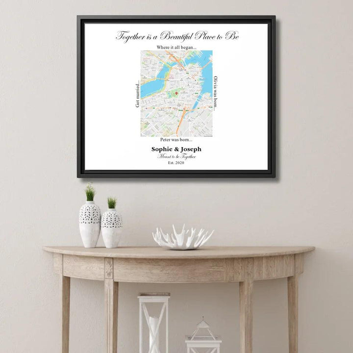 Custom Wall Art - Rectangle Location Map - ARTFULANE