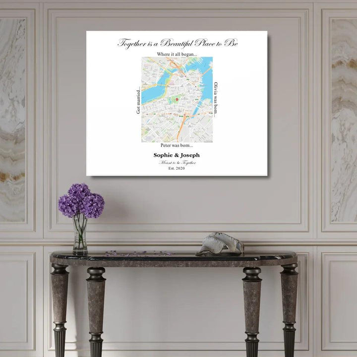 Custom Wall Art - Rectangle Location Map - ARTFULANE