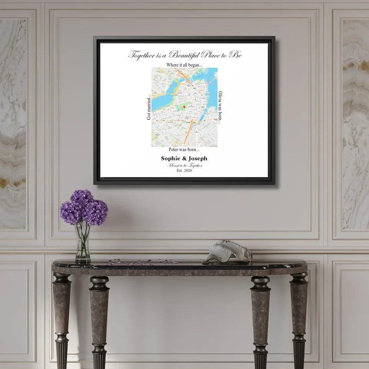 Custom Wall Art - Rectangle Location Map - ARTFULANE
