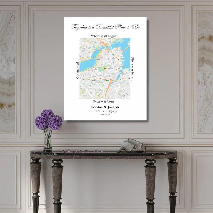 Custom Wall Art - Rectangle Location Map - ARTFULANE