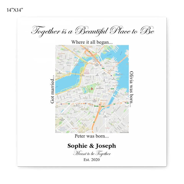 Custom Wall Art - Rectangle Location Map - ARTFULANE