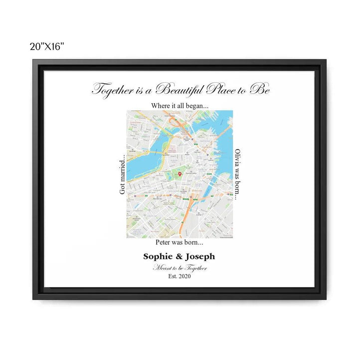 Custom Wall Art - Rectangle Location Map - ARTFULANE