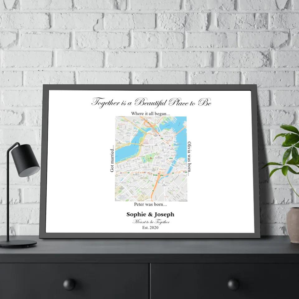 Custom Wall Art - Rectangle Location Map - ARTFULANE