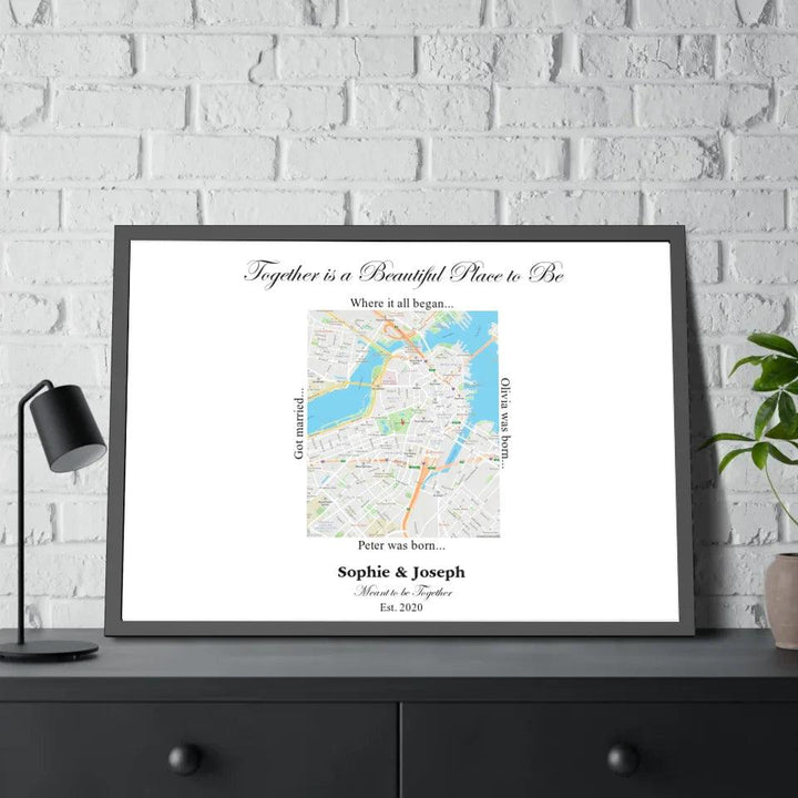 Custom Wall Art - Rectangle Location Map - ARTFULANE