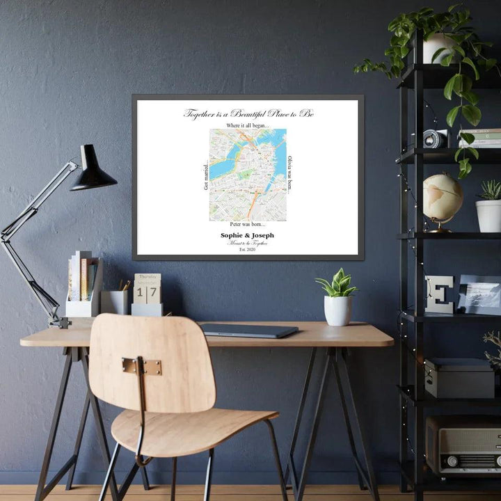 Custom Wall Art - Rectangle Location Map - ARTFULANE