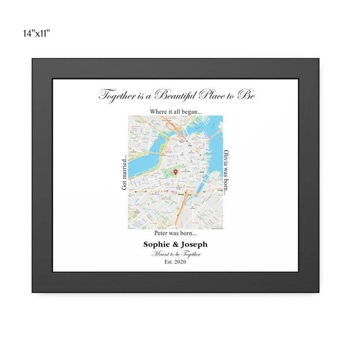 Custom Wall Art - Rectangle Location Map - ARTFULANE