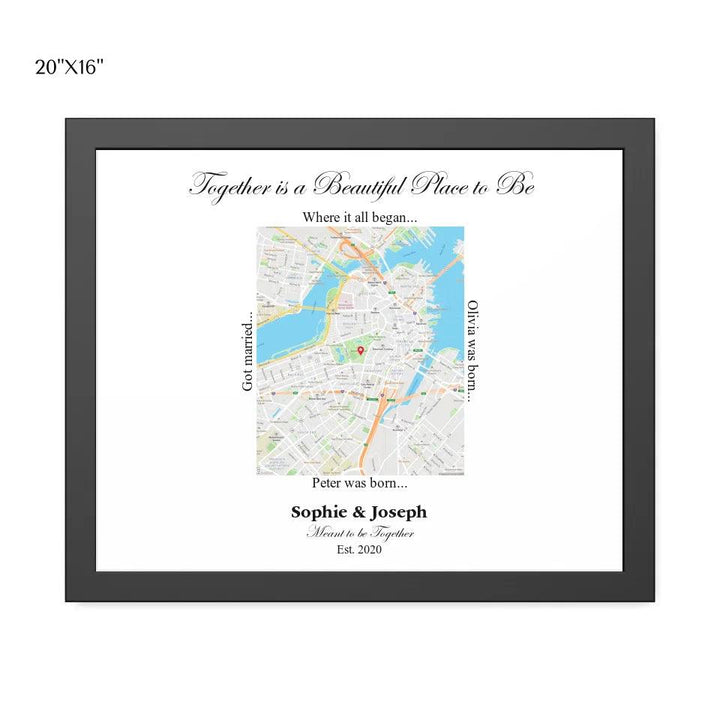 Custom Wall Art - Rectangle Location Map - ARTFULANE