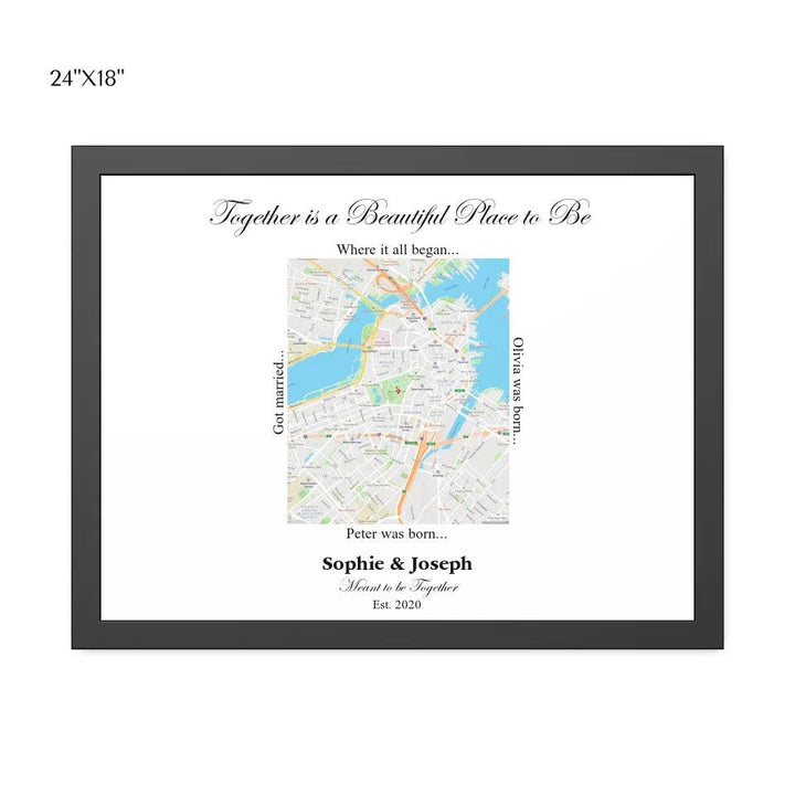 Custom Wall Art - Rectangle Location Map - ARTFULANE