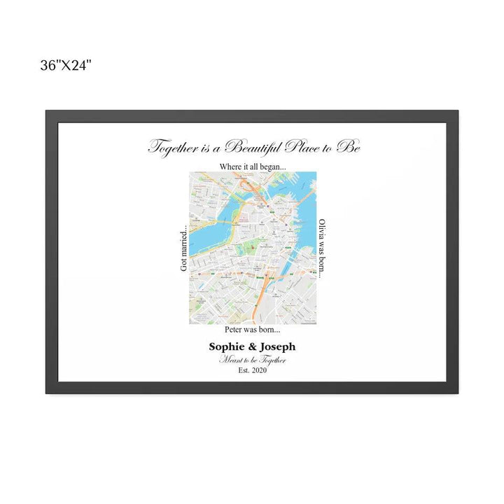 Custom Wall Art - Rectangle Location Map - ARTFULANE