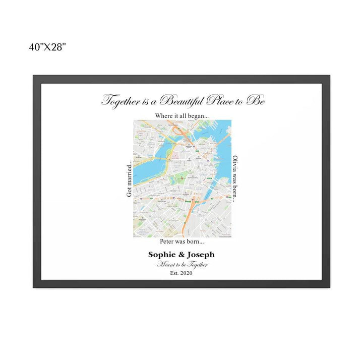 Custom Wall Art - Rectangle Location Map - ARTFULANE